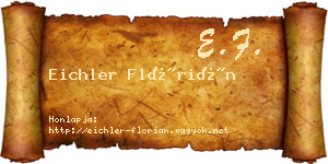 Eichler Flórián névjegykártya
